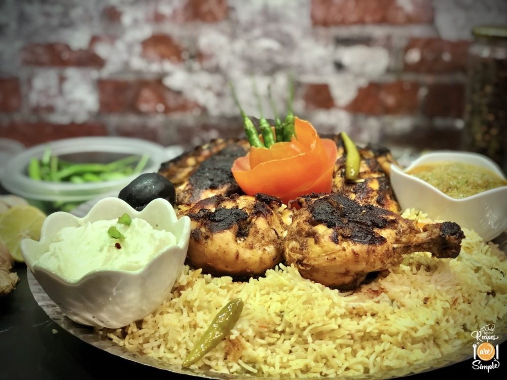 Chicken Al Faham Mandi Alfaham Grilled Chicken Served On Aromatic