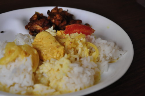 Fish molee Served with White Rice!