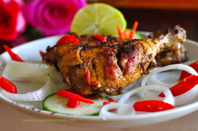 Grilled Coconut Chicken with Mint and Lemon