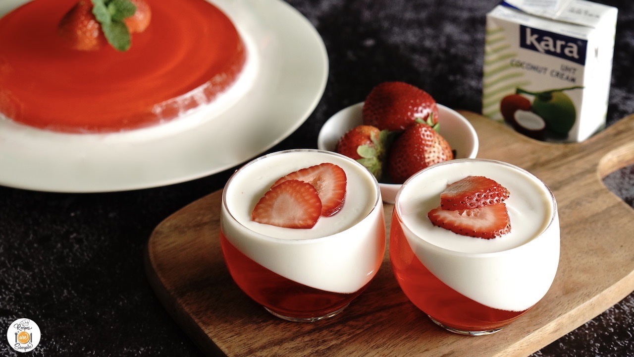 coconut milk Panna cotta with jelly