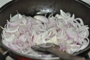 Kerala Egg Roast - saute onion