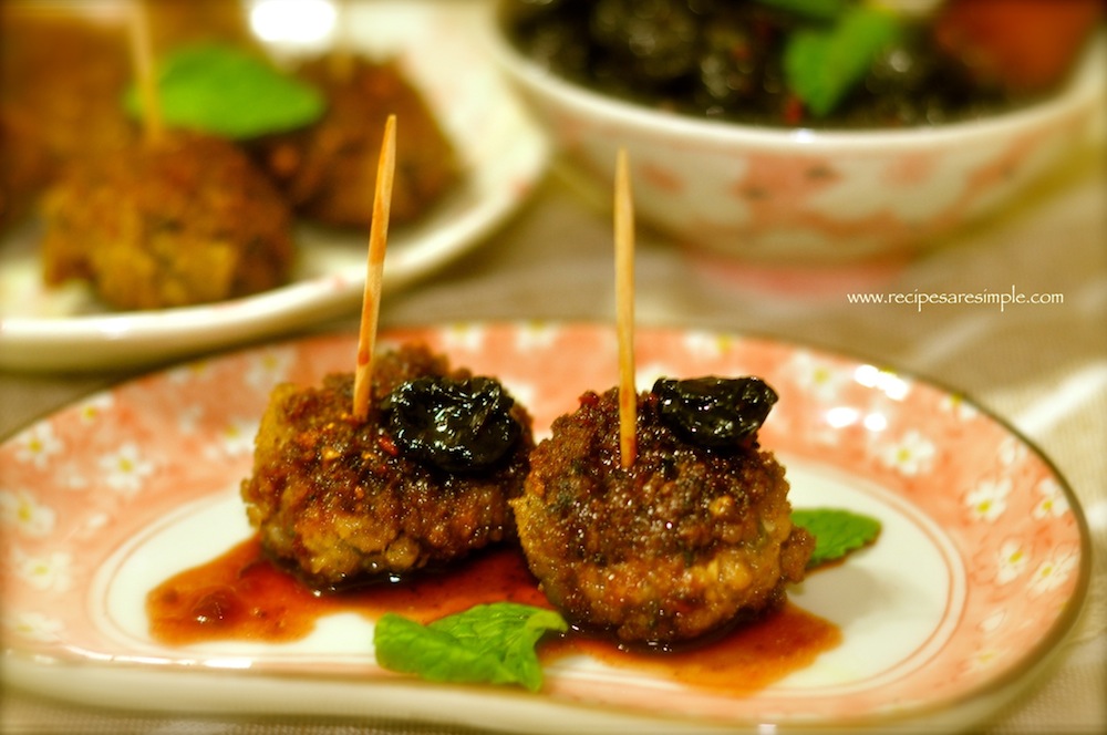 meatballs with sweet and sour cheery sauce