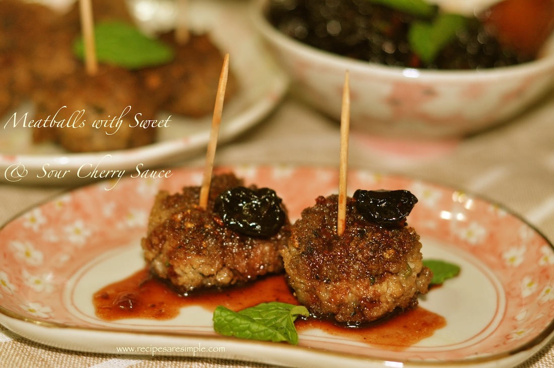 Kofta Meatballs with Heavenly Sweet and Sour Cherry Sauce