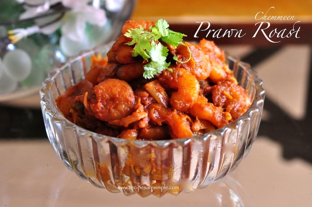 chemmeen roast - kerala style prawn roast