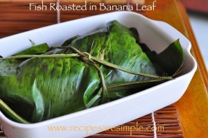 fish roasted in banana leaf