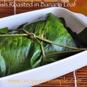 fish roasted in banana leaf