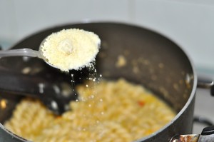 Pasta e Ceci add parmesan