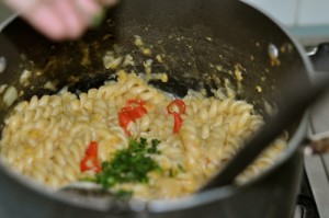 Pasta e Ceci add parsley