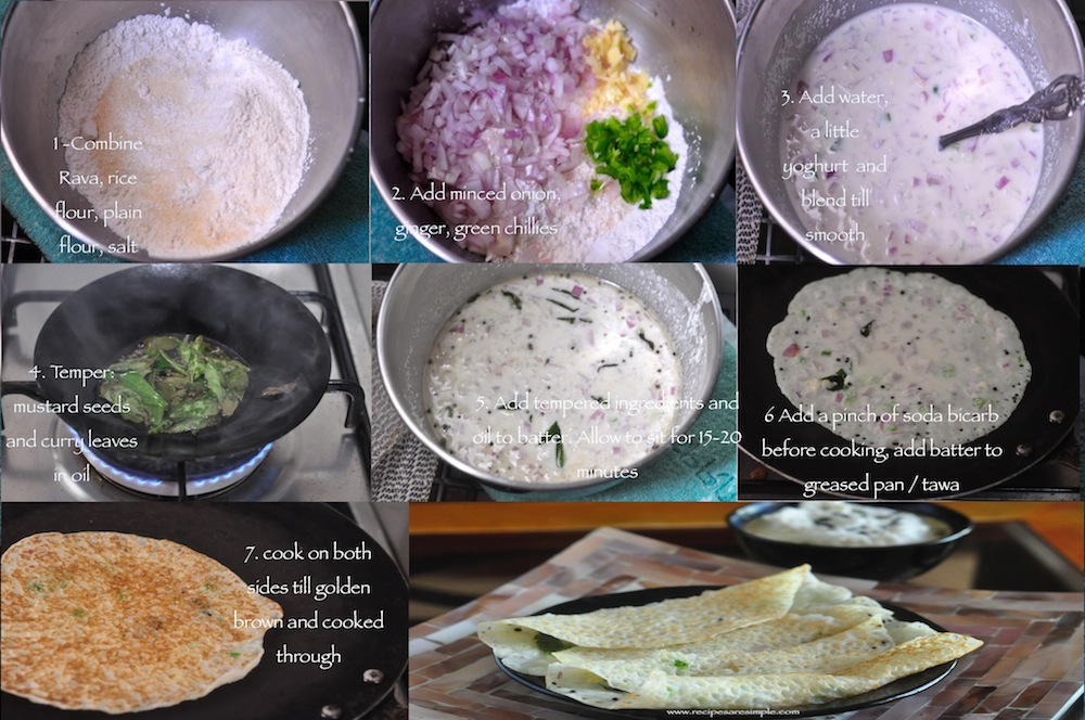 steps to make onion rava dosa