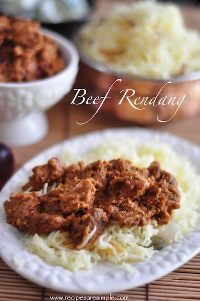 Beef Rendang - Rendang Daging - Cooked without oil