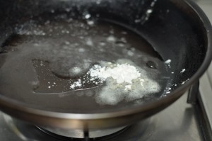 home made beef burger -fry flour