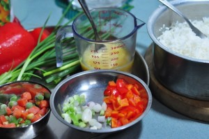 ingredients for lunch box fried rice