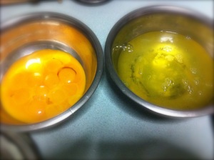 Mutta mala and pinjanathappam - separate eggs