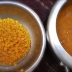 sambar recipe - Kerala varutharacha sambar dal separated