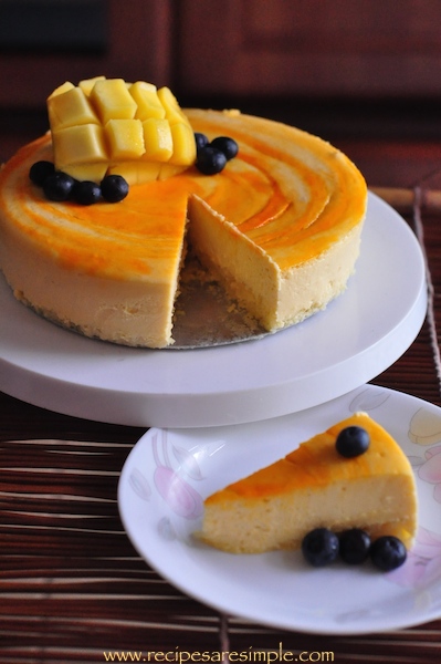 mango cheesecake with spongecake base recipe