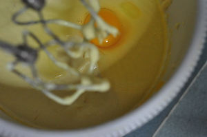 quickly whisk in the egg