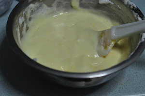 smooth batter with only specks of white