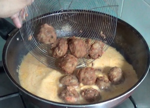 Spaghetti and Meatballs - add fried meatballs