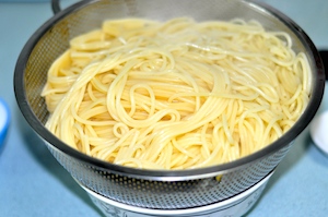 drained pasta