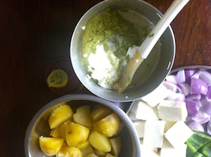 marinade for Paneer and Potato Tikka Skewers