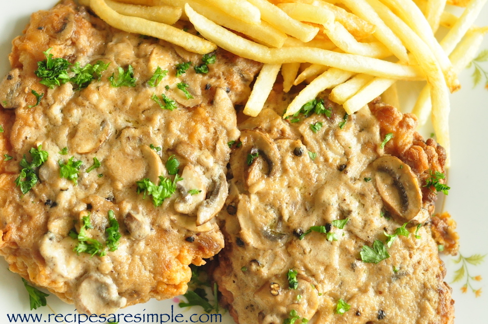 recipe for western chicken chops with mushroom sauce