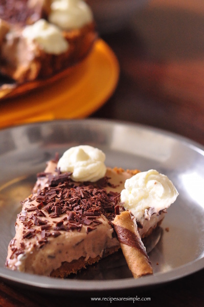 chocolate chiffon pie slice