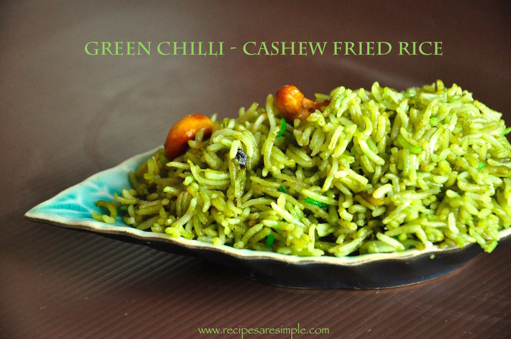 green chilli cashew fried rice