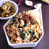 kale fried rice brown rice recipe