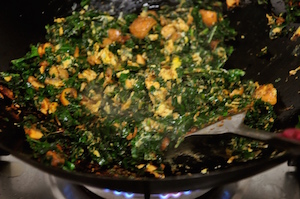 kale fried rice scramble eggs