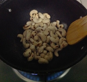 lightly toast the raw cashews