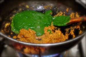 Palak Chicken 15, add  spinach puree