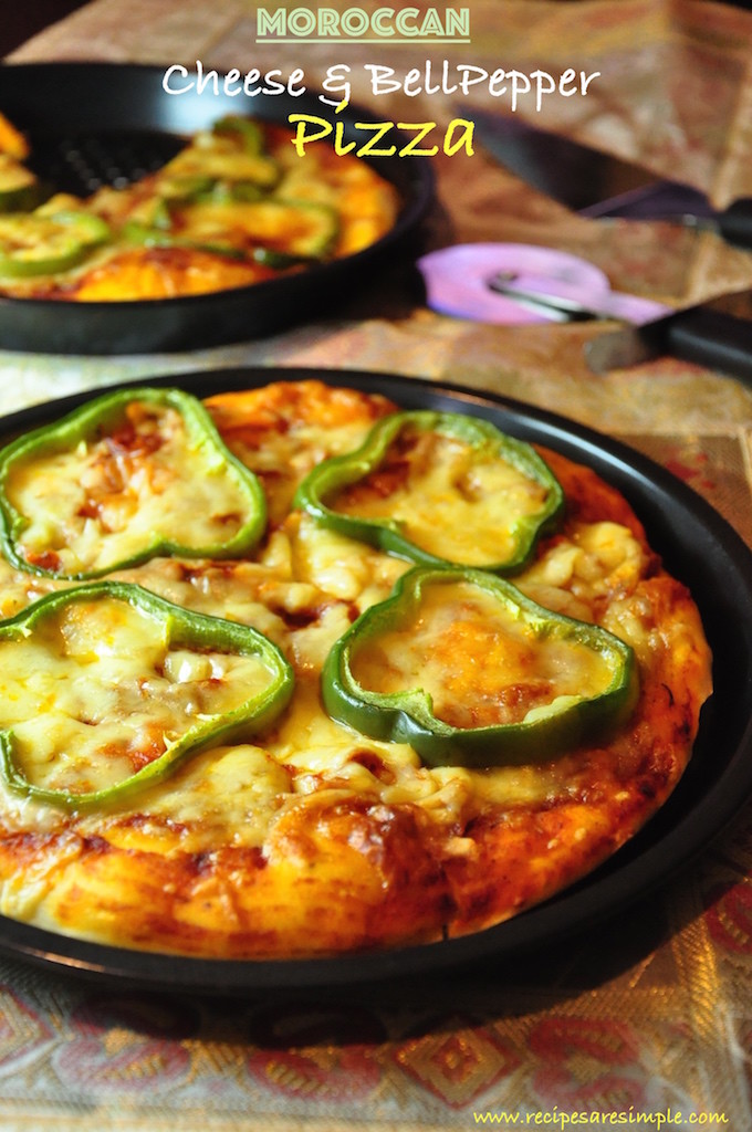 cheese and bell pepper pizza 680x1024 Moroccan Cheese and Bell Pepper Pizza