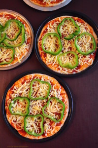 cheese and bell pepper pizza making 199x300 Moroccan Cheese and Bell Pepper Pizza