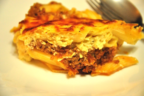 greek pastitsio - heres a serving