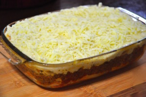 greek pastitsio - laste layer more cheese