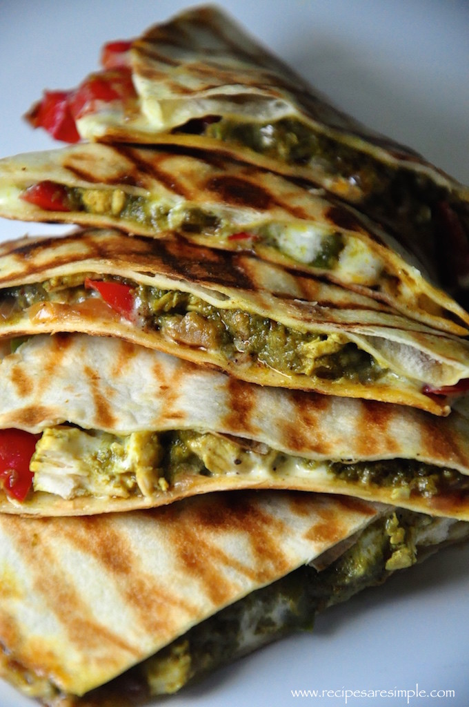 palak chicken quesadilla recipe