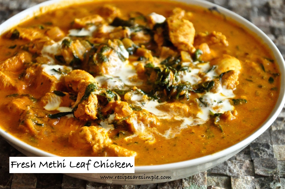 Fresh Methi Leaves Chicken Recipe