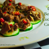 thai beef and cucumber canapes