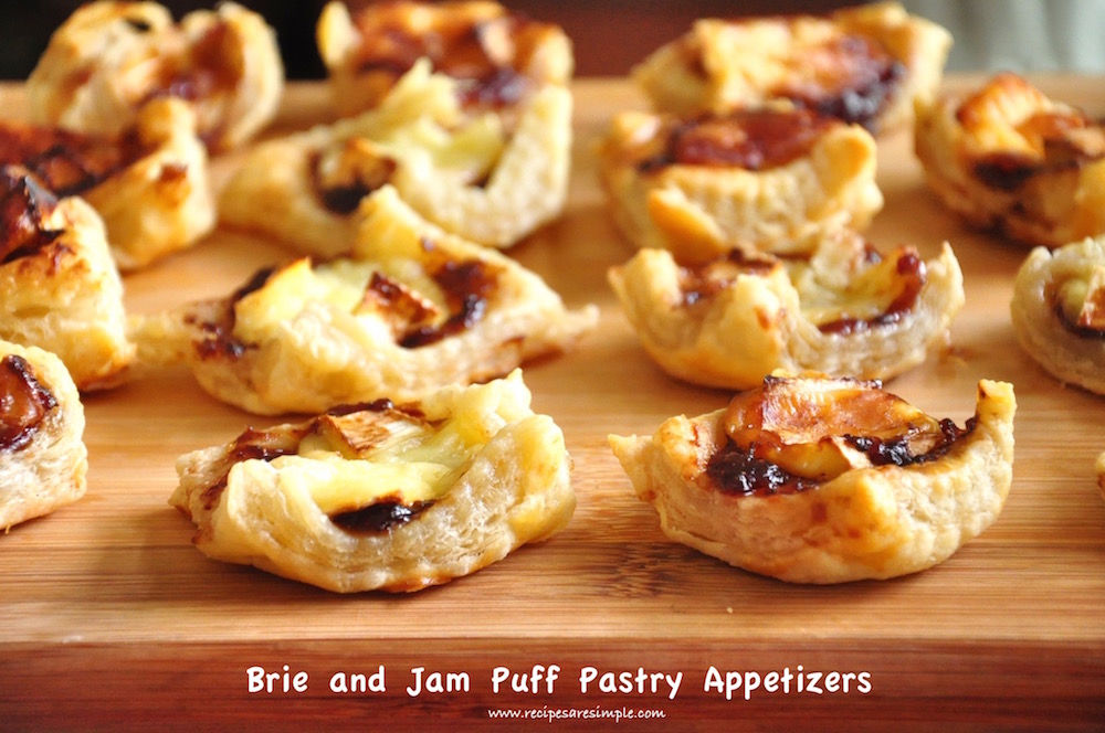 brie and jam puff pastry appetizer