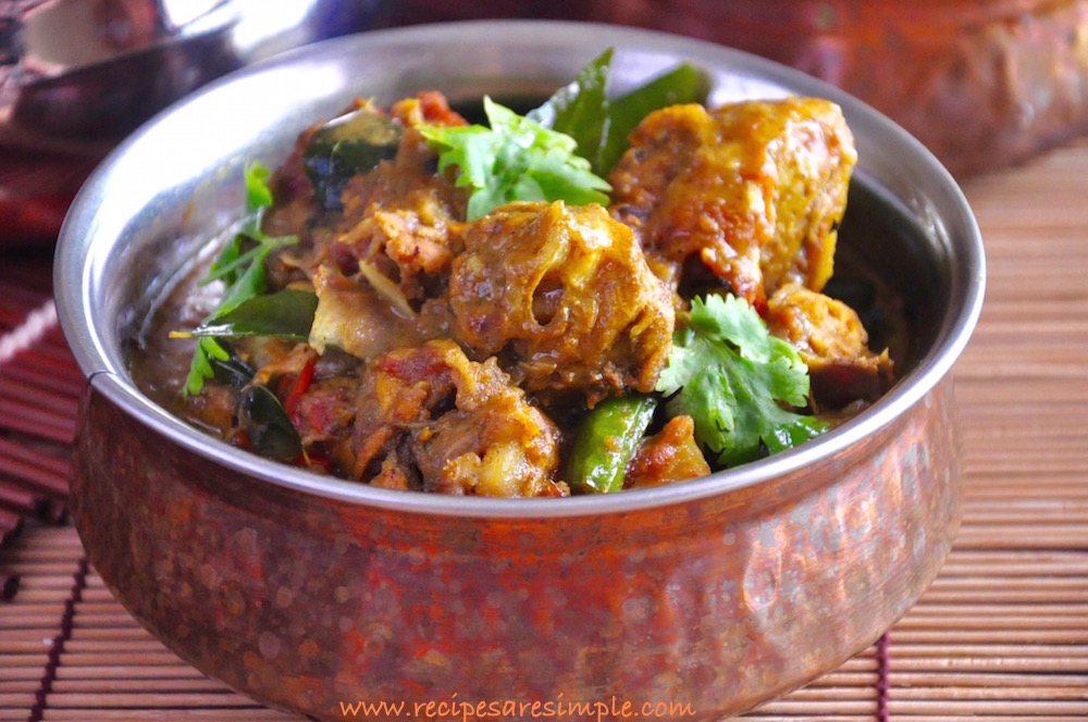 black peppper chicken curry with shallots