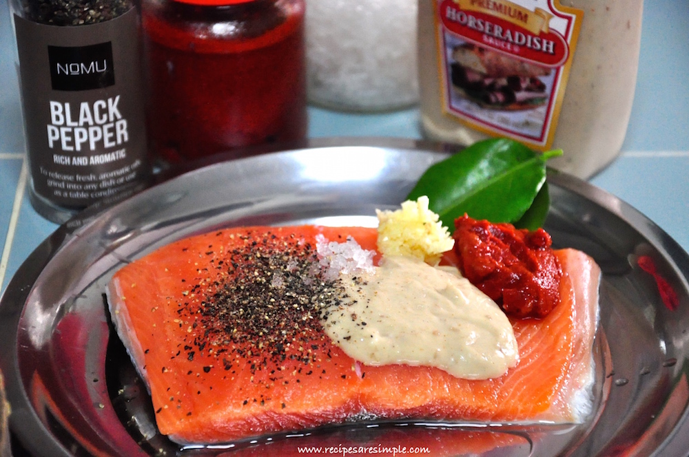 Baked Salmon with Horseradish Sauce steps