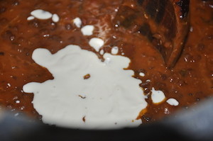 Dal Makhani - stir in cream