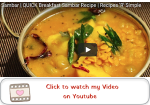 quick sambar youtube