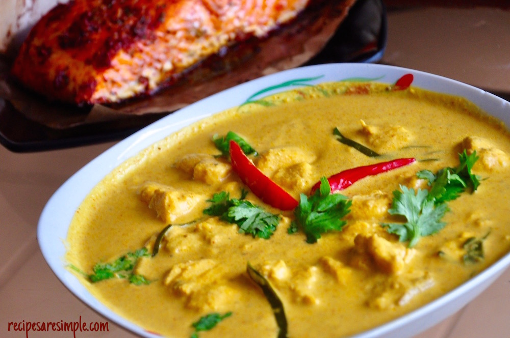 salmon curry with thai flavors