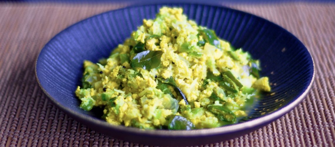 Ridge Gourd, Egg and Coconut Stir Fry