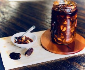 hot and sweet date and mango pickle