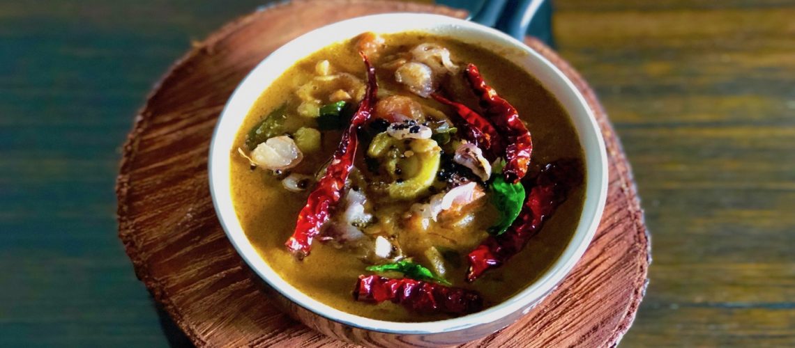 Peechinga Theeyal | Authentic Kerala Ridge Gourd in Roasted Coconut Gravy