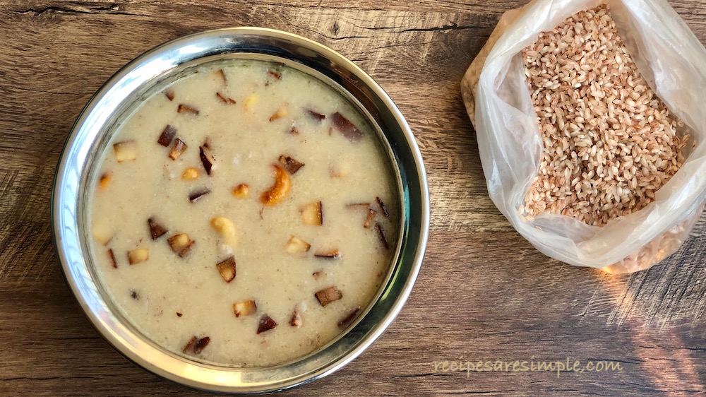 unakkalari payasam (rice payasam)