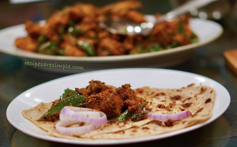 payyoli chicken fry and chapathi