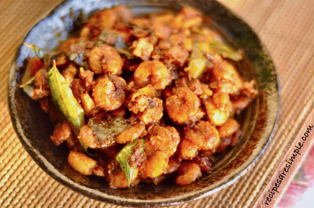 South Indian Fried Shrimp recipe varuval Shrimp / Prawn Varuval    Dry Gravy Spicy Fried Shrimp